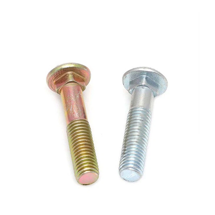 Colour Zinc Carriage Bolt Half Thread DIN603