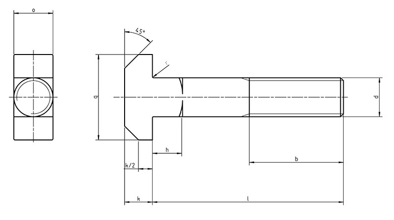 DIN 7992 T Bolt Dimensions