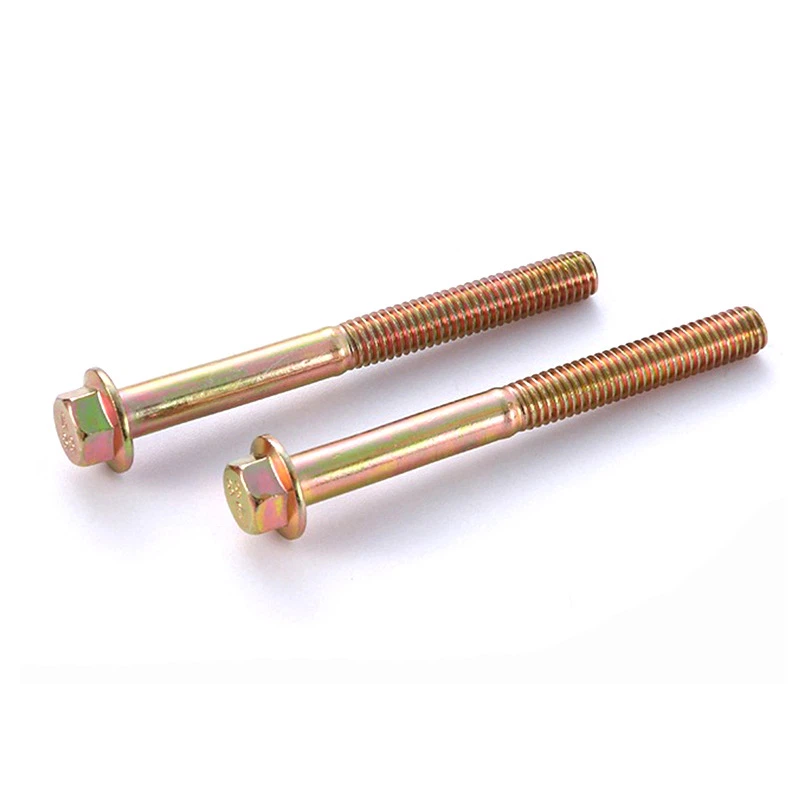 Hex Flange Full Thread Bolt DIN6921 ASME B18.2.1 Color Zinc/Colour Zinc