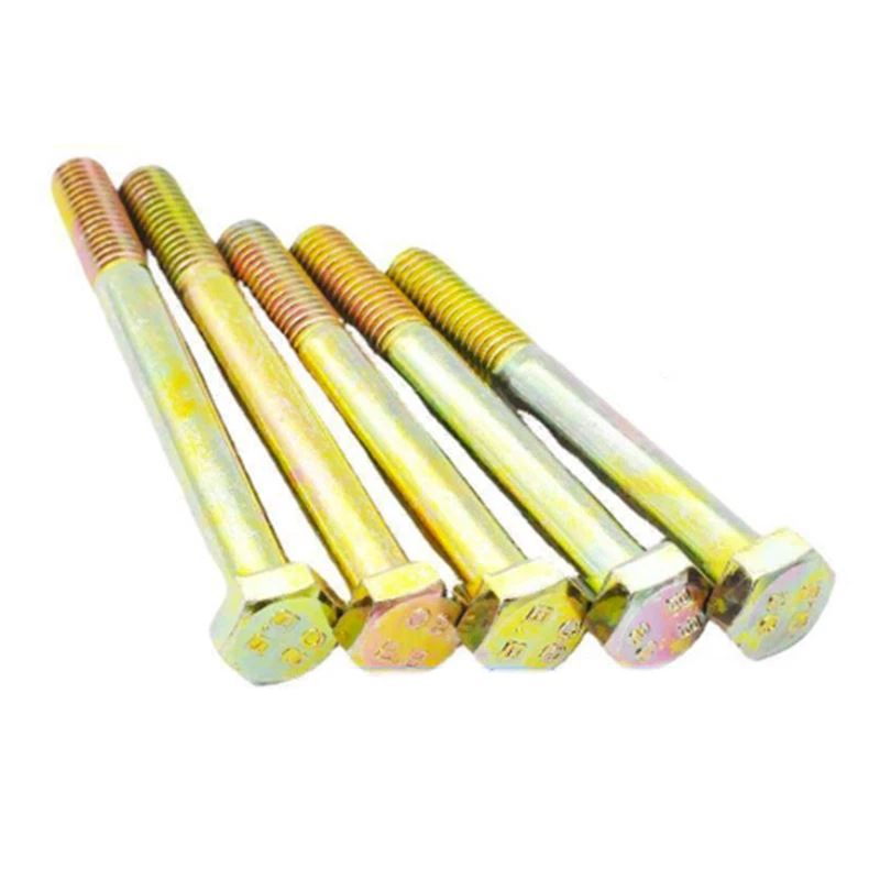 Hex Half Thread Bolt DIN931 ASME B18.2.1 M12X40 8 Grade Yellow Zinc