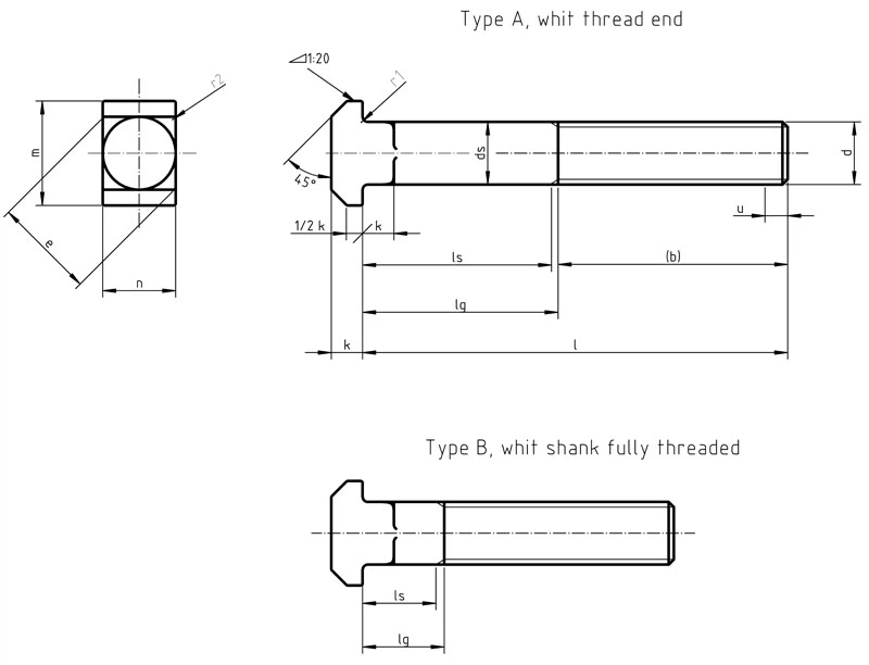 DIN186 T Bolt Dimensions