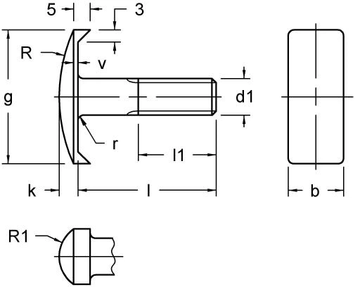 DIN 25193 T Bolt Dimensions