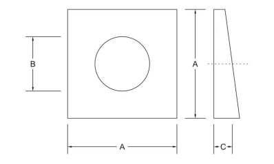 HARDENED BEVELED WASHER DIMENSIONS