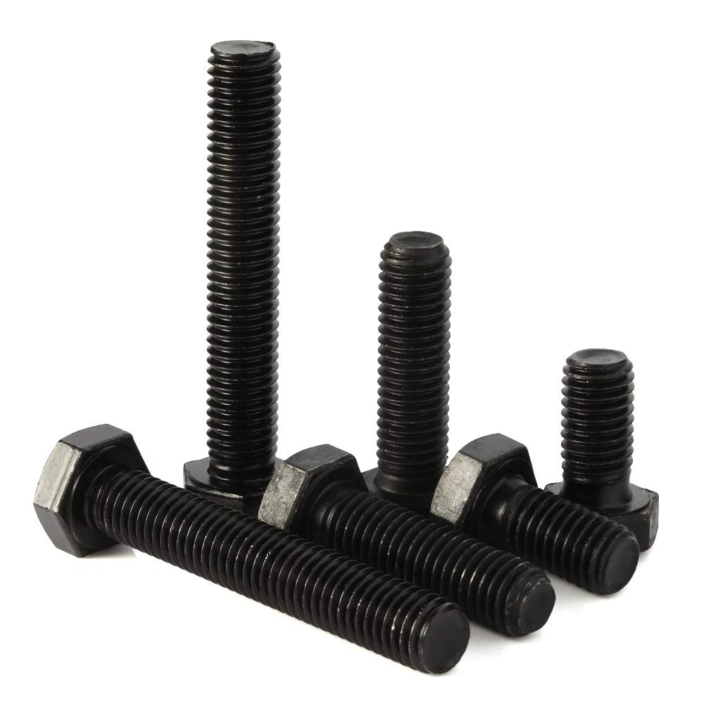 Hex Full Thread Bolt DIN933 ASME B18.2.1 M10X40 12.9 Grade Black