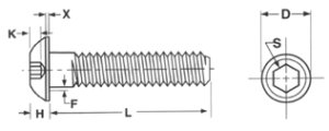 BUTTON HEAD SOCKET CAP SCREWS