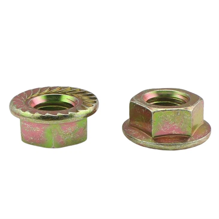 Color Zinc/Yellow Zinc Hex Flange Nut/Hex Flange Nuts DIN 6923