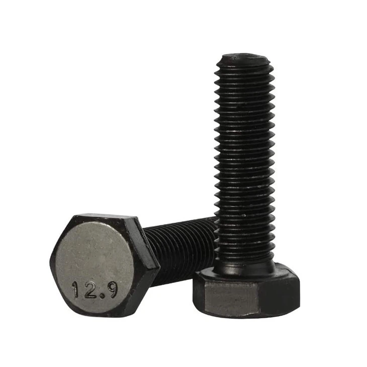 Hex Full Thread Bolt DIN933 ASME B18.2.1 M10X40 12.9 Grade Black