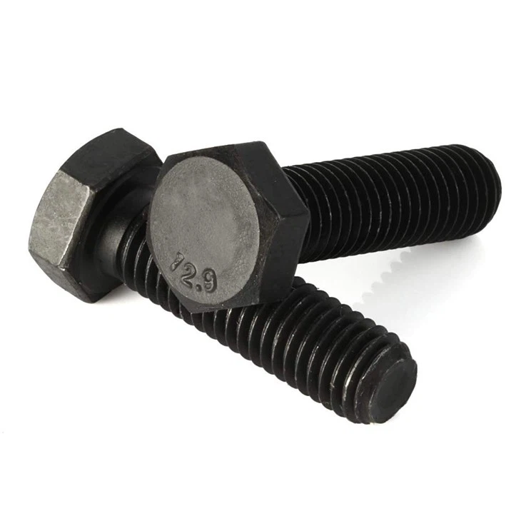 Hex Full Thread Bolt DIN933 ASME B18.2.1 M10X40 12.9 Grade Black