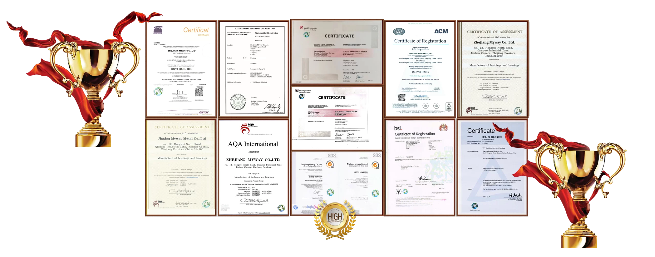 MYWAY METAL CERTIFICATE